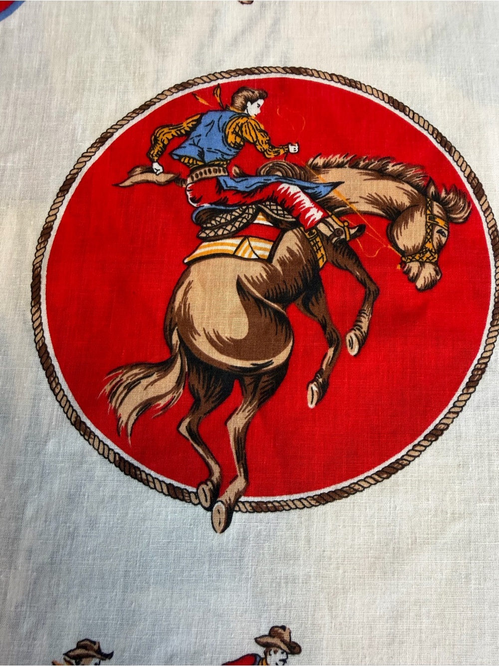 Vintage Western Bandanna Made in the USA Rodeo Print - Picture 7 of 8